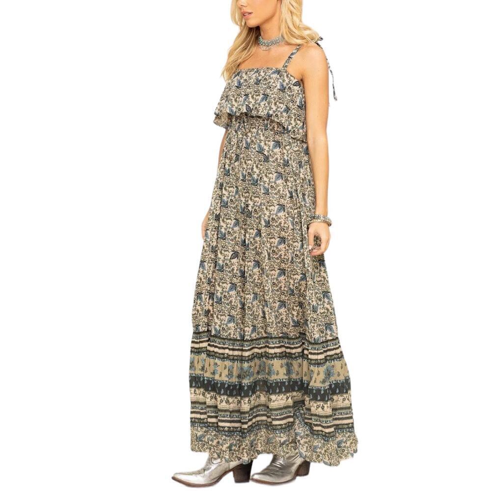 New Free People Tangier Boho Babydoll Maxi Dress Size M